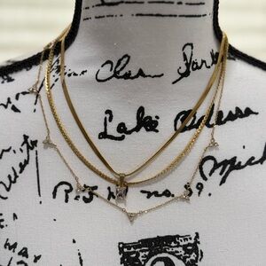 18 K Gold Plated Layered Necklace Set